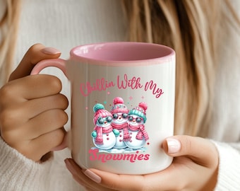 Caneca de Café Boneco de Neve | Relaxando com Meus Bonecos de Neve, Presente de Natal