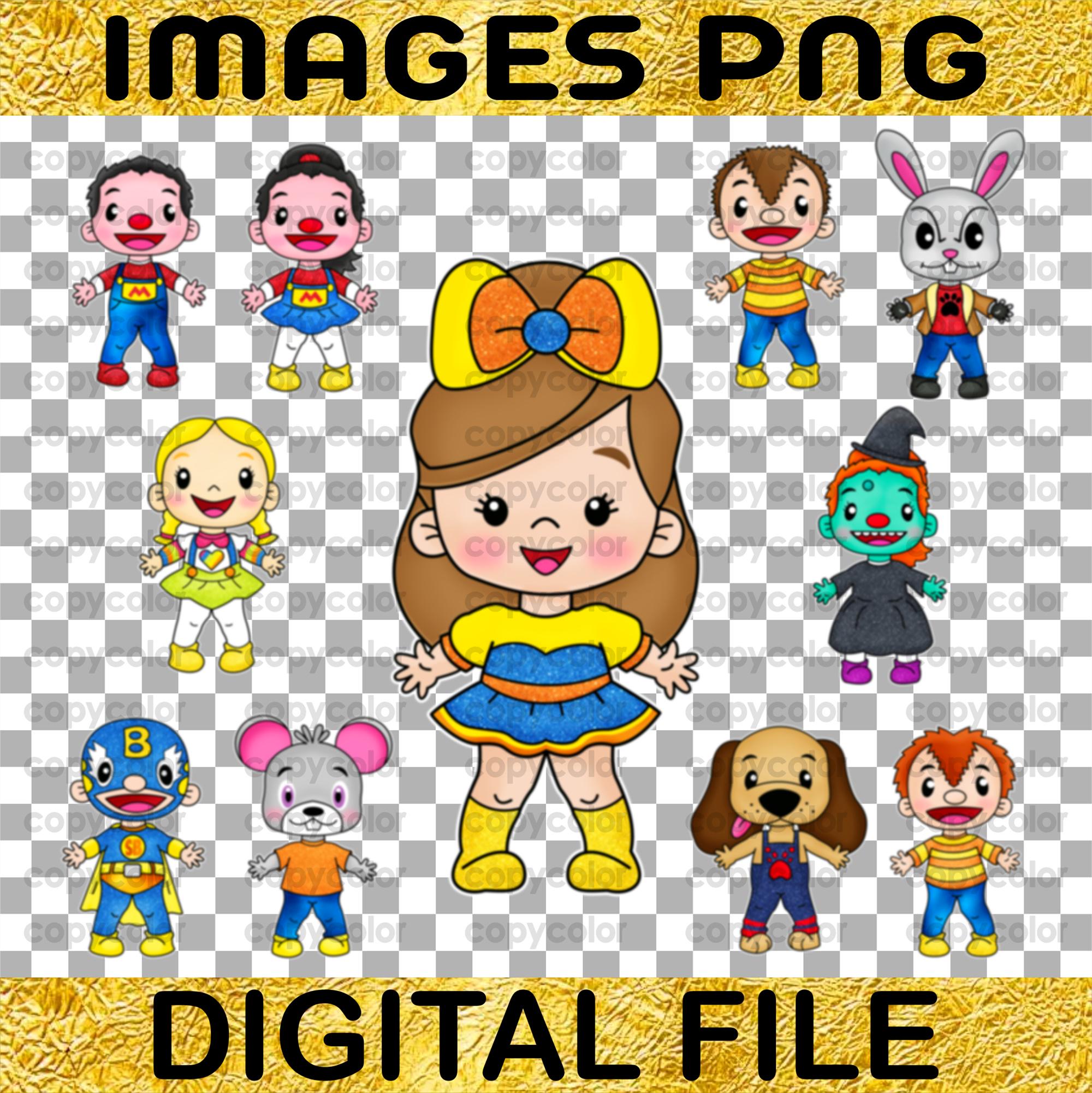 Bely and Beto Sparkle PNG Ready for Designs, with Glitter Effect, Illustration in PNG with Sparkles, For Printing or Design