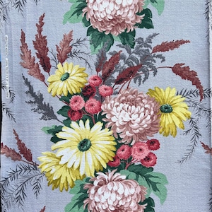 Autumn 1940s barkcloth 3.5 yards of vintage fabric for upholstery, home decor