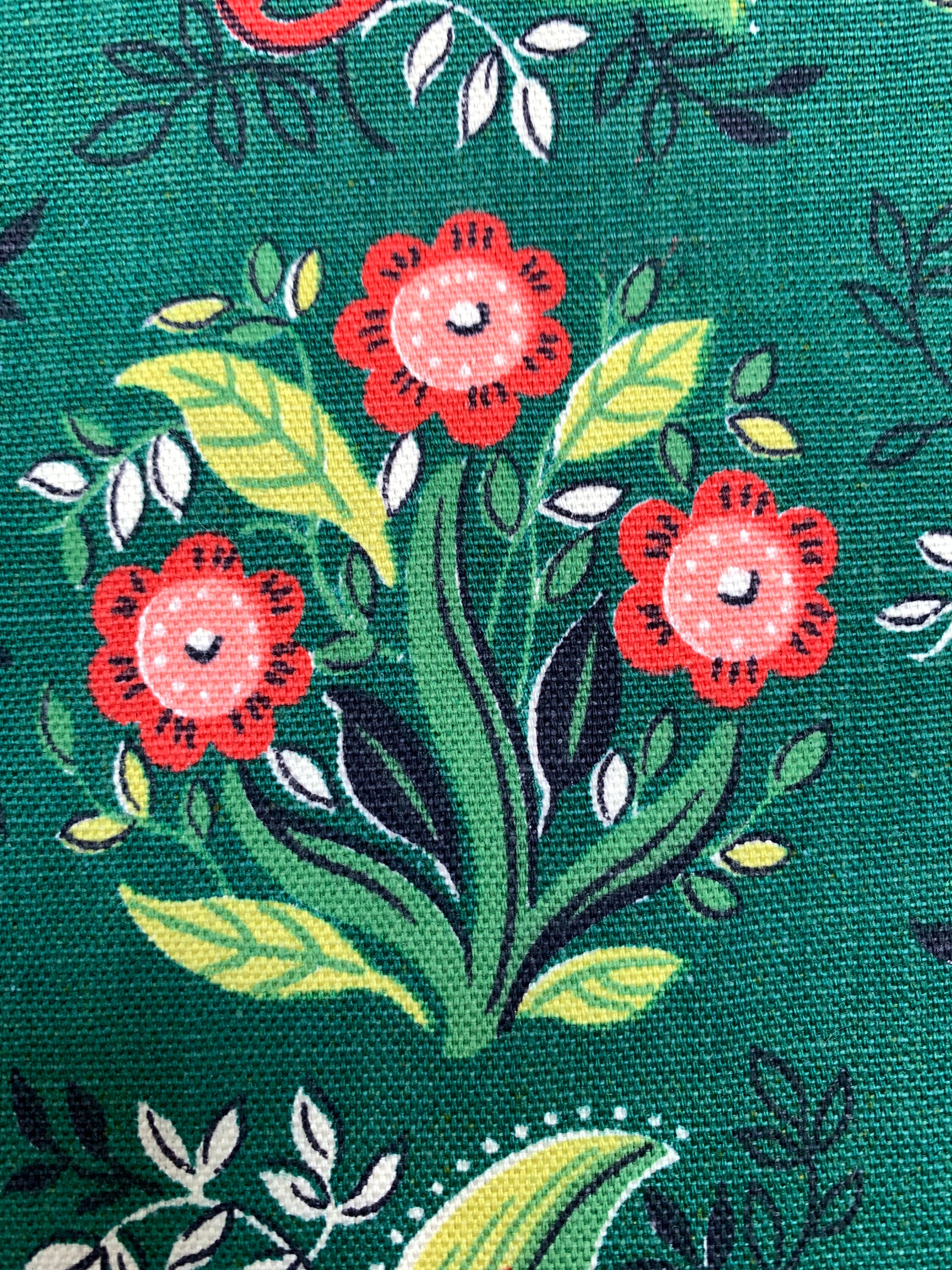 アーリー1940s ビンテージ　オリエンタル　ファブリック 2枚セット 1890 Double Sided Patterned Fabric French Victorian Era