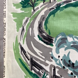 Contraption chintz, 2 yards of 1940s vintage novelty fabric for home decor, man cave curtains image 7