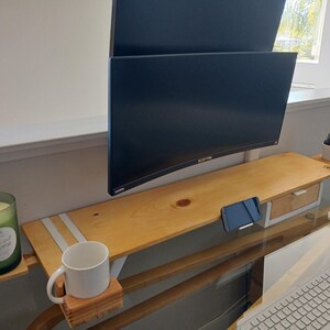 First & Fern Phone Stand, Phone Holder, Monitor Stand, Wood Monitor Stand, Desk Shelf, Desk Organizer, Laptop Stand, Monitor Riser, Desk