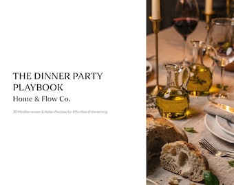 Dinner Party Recipe Book PDF | Complete Hosting Guide with 30 Elegant Recipes | Printable Cookbook for Entertaining | Instant Download