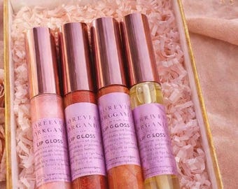 Brillo labial vegano orgánico: brillo natural, no pegajoso / brillo labial no tóxico / PureVeraOrganic