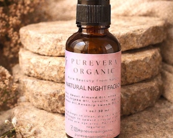 Organic Hydrating Night Face Oil: Vegan Skincare Serum