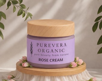 Pure Vera Organic Rose Cream – Soft Face & Hand Moisturizer, Handmade Skincare
