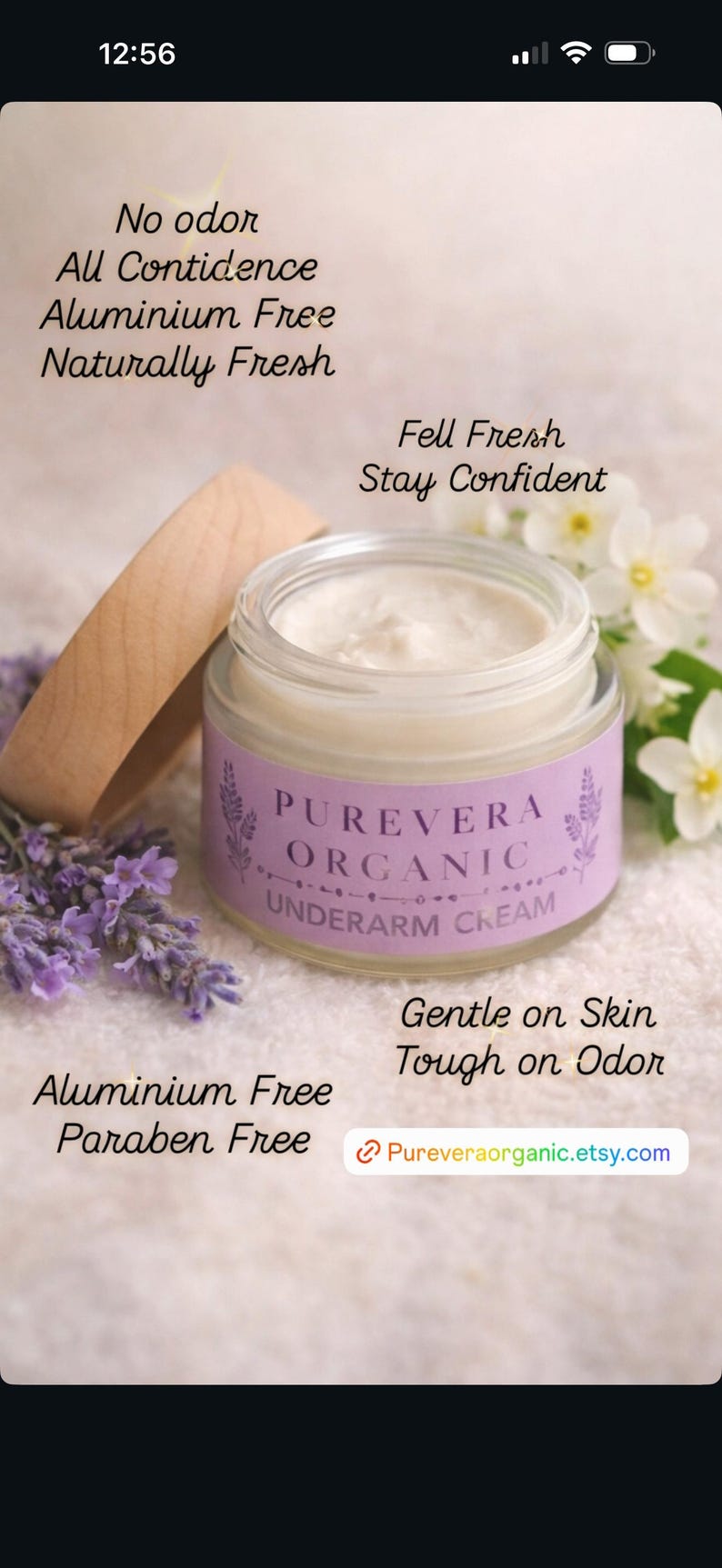 Crema desodorante natural para axilas: orgánica, sin aluminio, hecha a mano / sin aluminio ni plástico / cero residuos / regalo para papá imagen 1