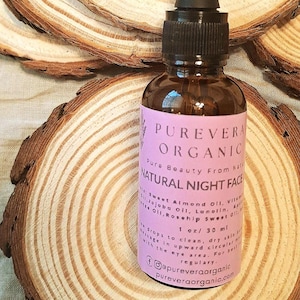 Organic Hydrating Night Face Oil: Vegan Skincare Serum