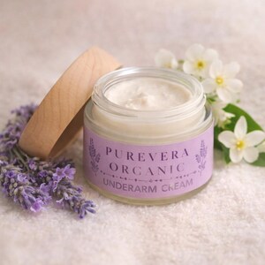 Crema desodorante natural para axilas: orgánica, sin aluminio, hecha a mano / sin aluminio ni plástico / cero residuos / regalo para papá imagen 3