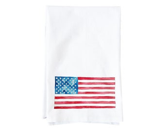 American Flag Kitchen Towel| Flour Sack Towel | Fourth of July | Gifts under 15