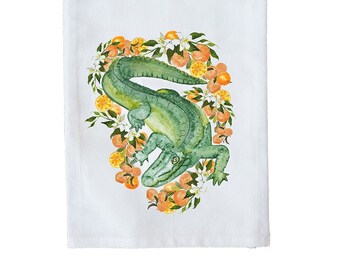 Flour Sack Towel | Citrus Gator | Gifts under 15