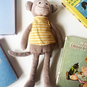 Plush Monkey with Knit Striped Shirt image 5