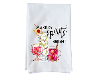 Spirits Bright | Funny Flour Sack Towels | Gifts under 15