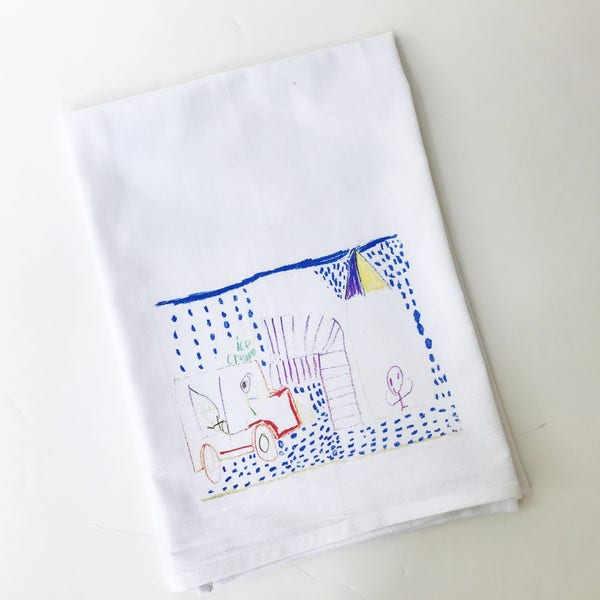 Personal Flour Sack Towel | Your Child's Artwork | Gifts under 15
