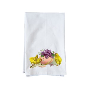 Easter Chicks Kitchen Towel | | Flour Sack Towel| Easter| Vintage | Gifts under 16