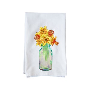 Jonquils | Cotton Flour Sack Towel | Fun Towel | Gifts under 16