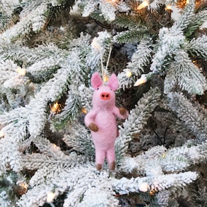 This Little Piggy Pig Ornament | Felted Wool Christmas Ornament | Gifts under 20