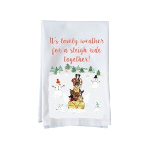 Sleigh ride together | Decorative Flour Sack Towels | Gifts under 15