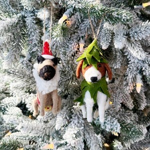 Holiday Dogs Ornament | Felt Ornaments | Christmas Dogs| Gifts under 30