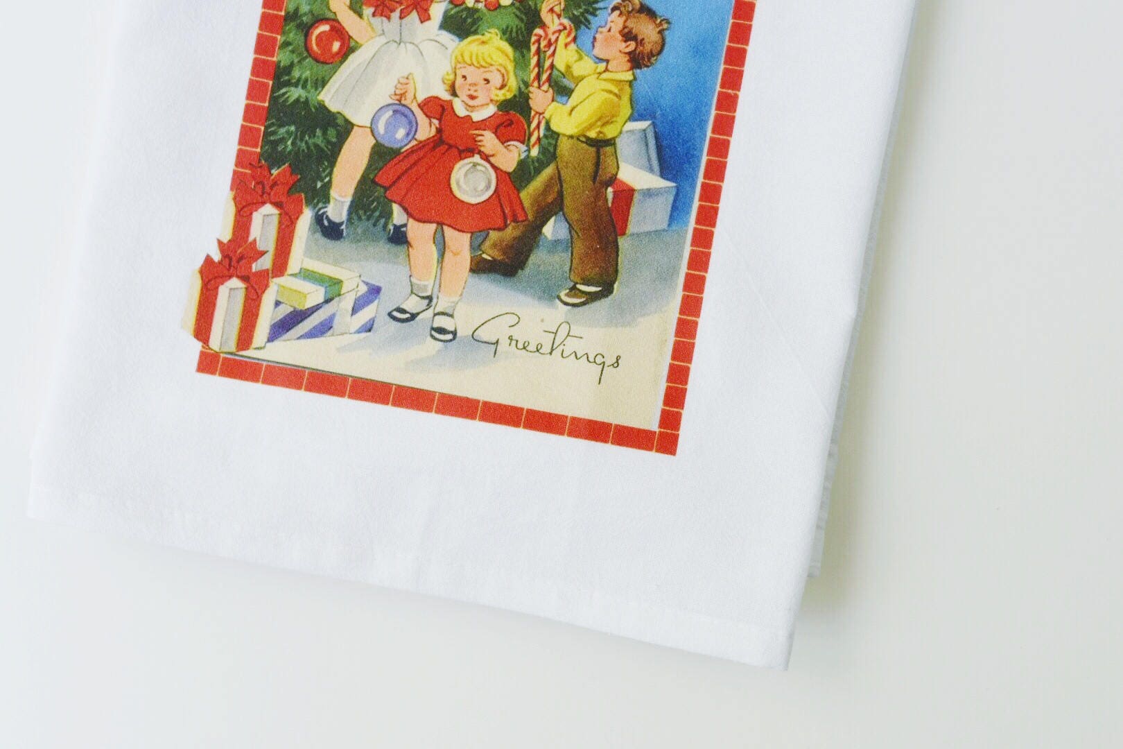 Christmas Tree Flour Sack Towel - Centered Print –
