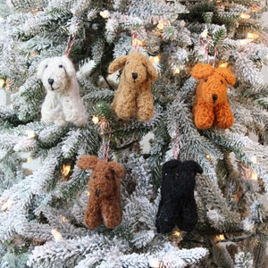 Curly Doodle Dog Felted Wool Ornament  | Ornament | Gifts under 25