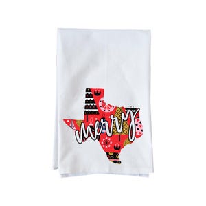 Christmas Texas Kitchen Towel | Decorative Flour Sack Towels | Gifts under 15