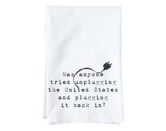 Unplud The United States Kitchen Towel |  Flour Sack Towel | Patriotic | Gifts under 15