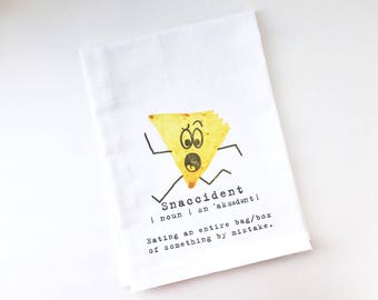 Flour Sack Towel | Snaccident | Fun Towel | Gifts under 10