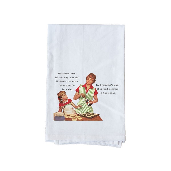 Serviette pour sac de farine de coton | Soude de cocaïne | Serviette amusante | Cadeaux pour les moins de 15 ans