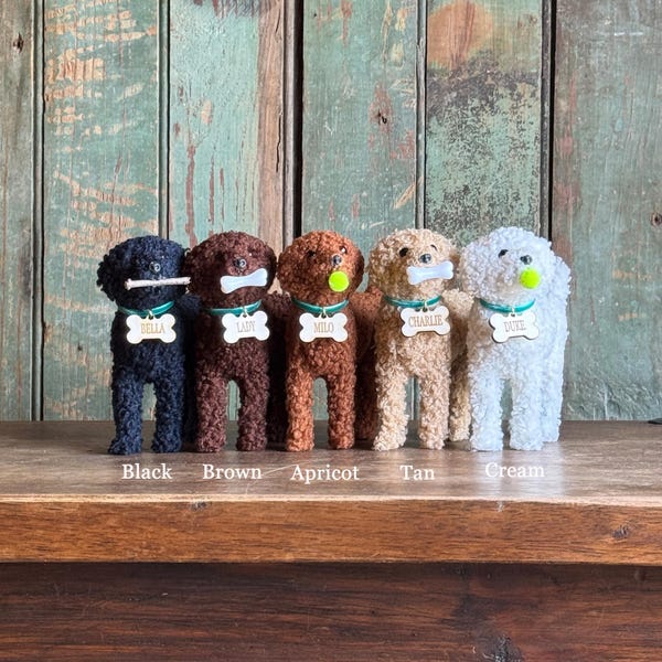 Adorno de perro Doodle nuevo con etiqueta de nombre personalizada / Adorno de perro / Regalos de Navidad