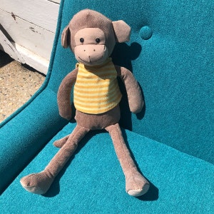 Plush Monkey with Knit Striped Shirt image 3