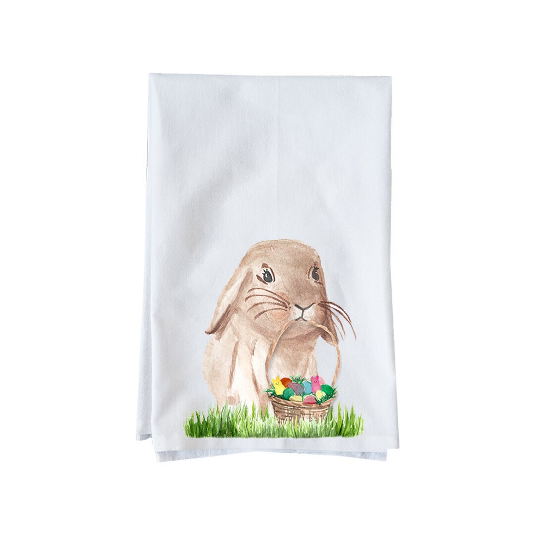 Seasonal Decor Easter Themed Kitchen Towel - 15 X 25 Inches - Easter Bunny Basket