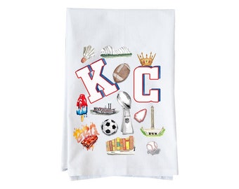 Kansas City Super Bowl Champs Collage Kitchen Towel| Flour Sack Towel | Super Bowl | Gifts under 15