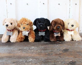 Mini Plush Puppy Dog Toy With Personalized Tag