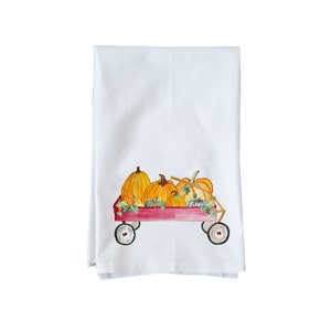 Pumpkin Wagon | Organic Cotton Flour Sack Towel | Fun Towel | Gifts under 15