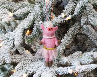 Princess Pig Ornament  | Christmas Ornament  | Gifts under 25