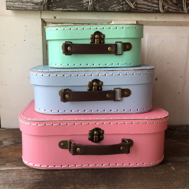Pastel Suitcases Gifts Under 15 Paper Suitcases Three Etsy