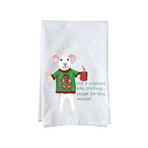 Not A Creature Was Stirring Kitchen Towel | Decorative Flour Sack Towels | Gifts under 15