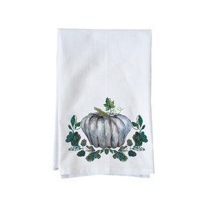 Blauwe Pompoen | Biologische katoenen meelzakhanddoek | Leuke handdoek | Geschenken onder de 15 jaar