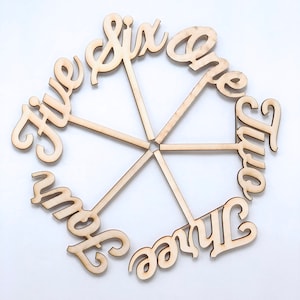 Wood Laser Cut Cake Topper | Numbers One - Six