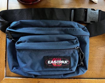 Vintage Eastpak Grote Heuptas Made in USA Heuptas Marineblauw