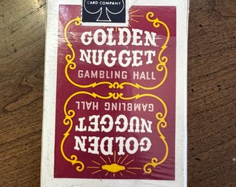 GOLDEN NUGGET Unopened Playing Cards - Red Deck - Stamp Intact