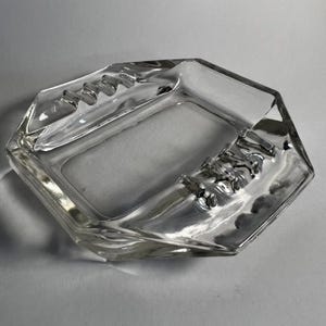 Vintage Ashtray Clear Glass Octagon Art Deco Ashtray - as seen in Blade Runner (1982)