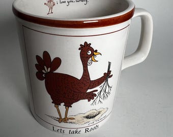 Vintage Thanksgiving-koffiemok met kalkoen