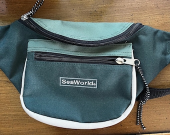 SeaWorld groenbeige geborduurde vintage heuptasje heuptasje