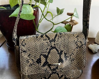 Vintage Nine West Faux Snakeskin Small Purse Shoulder Bag