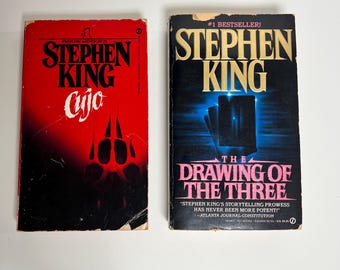 Vintage Stephen King Cujo & The Drawing of The Three Set van 2 paperback horror uit de jaren 80