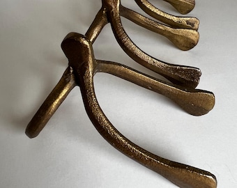 Pottery Barn Wishbone Servetring Set van 4 Messing Afwerking