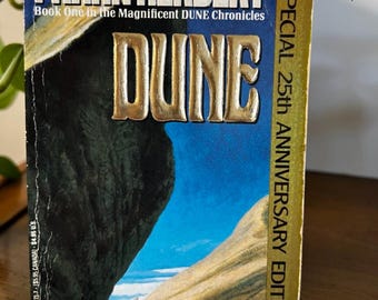 Dune door Frank Herbert - speciale editie 25e verjaardag (1990) vintage paperback boek