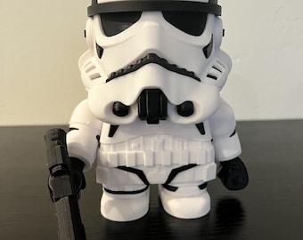 Mini Stormtrooper Inspired 3D Model - Star Wars Collectible Figurine - Imperial Soldier Desktop Decoration